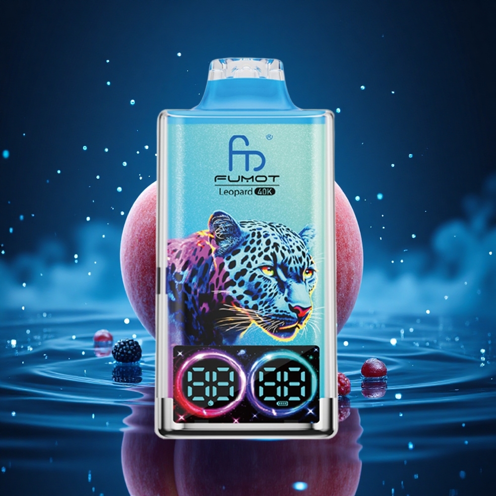 Fumot Leopard 40K Puffs Bayas de Melocotón 0% Dual Mesh Tipo-C