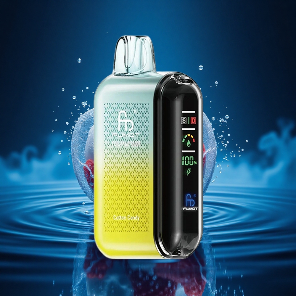 Fumot Tornado 20000 Puffs Algodón de Azúcar Dual Mesh 20ml Pantalla Inteligente