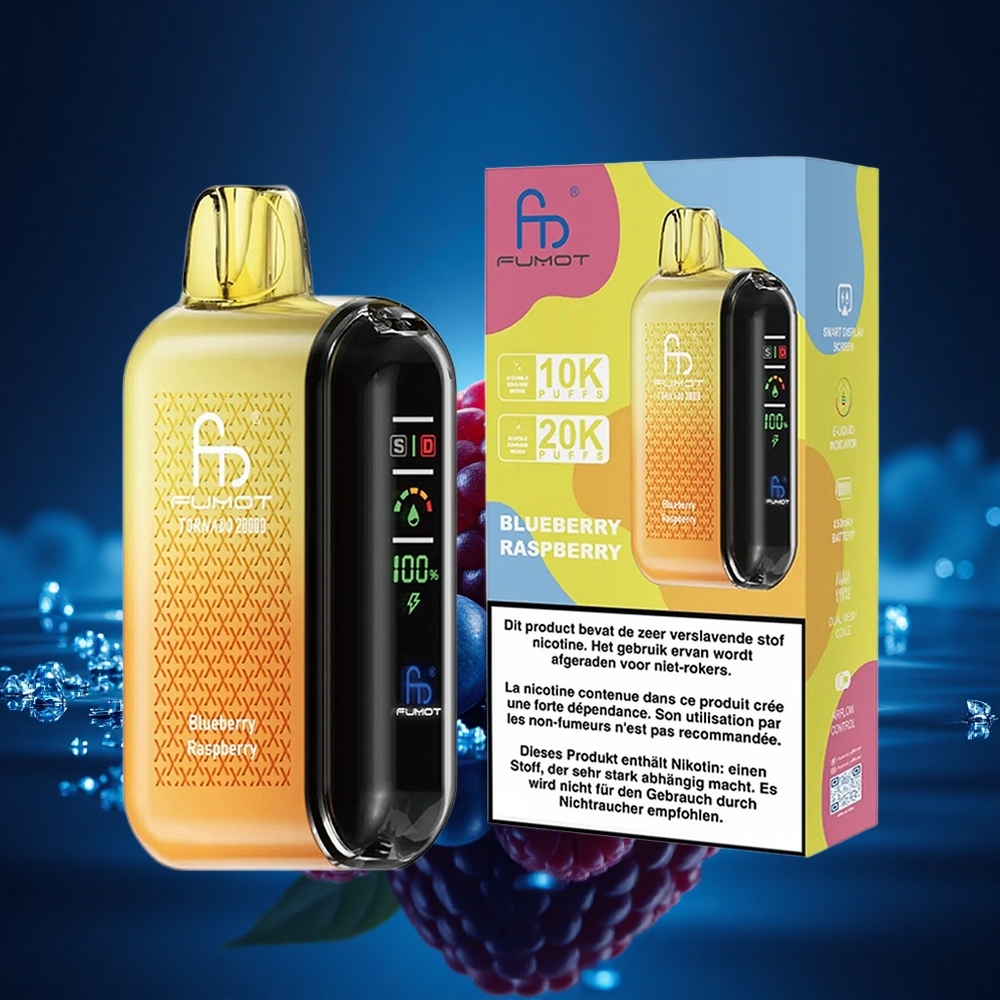 Fumot Tornado 20000 Puffs Arándano Frambuesa Doble Malla 20ml