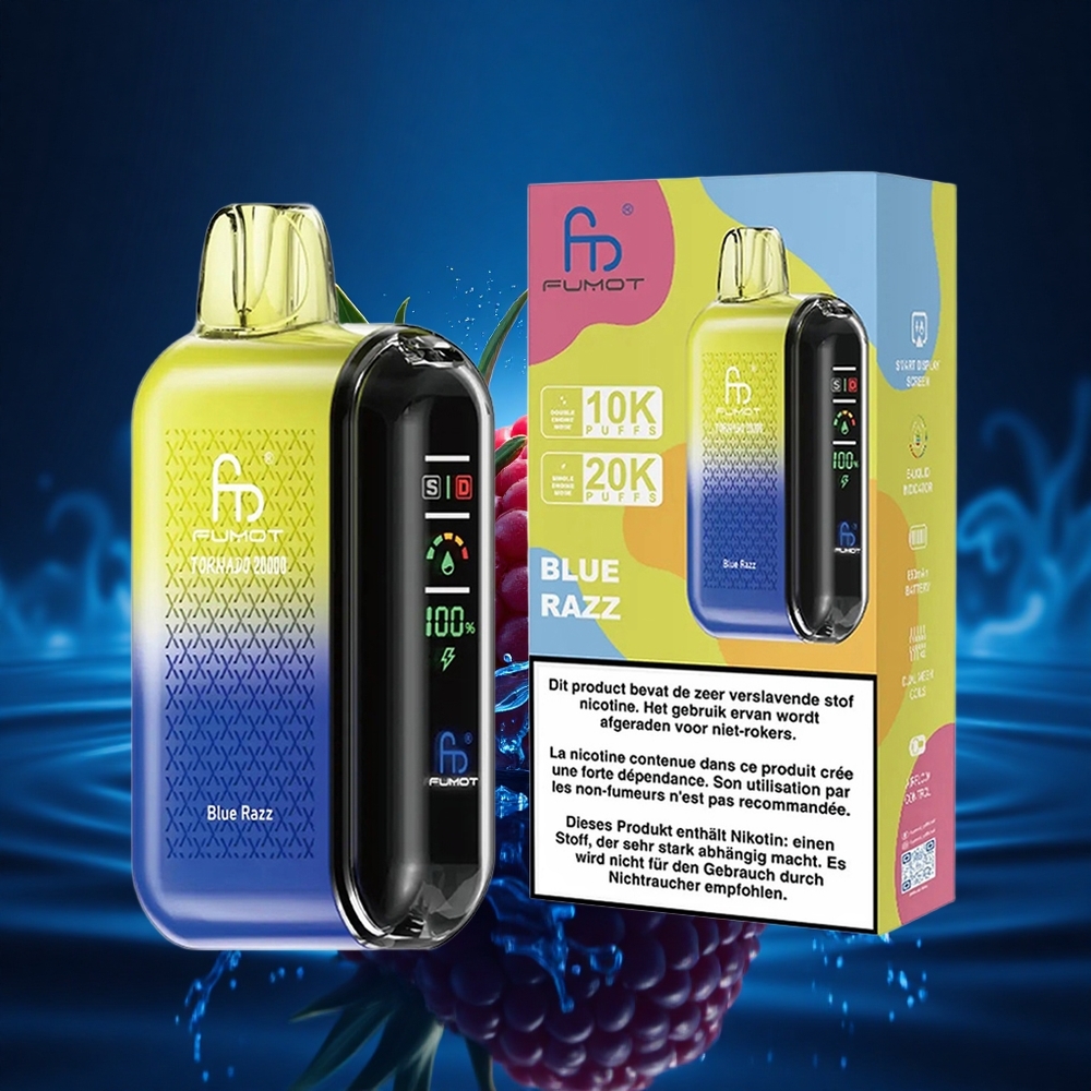 Fumot Tornado 20000 Puffs Azul Frambuesa Doble Malla 20ml