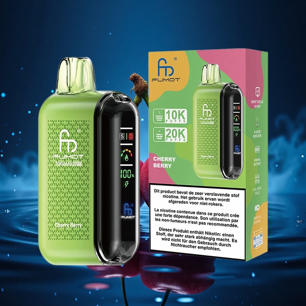 Fumot Tornado 20000 Puffs Cereza Baya Dual Malla 20ml