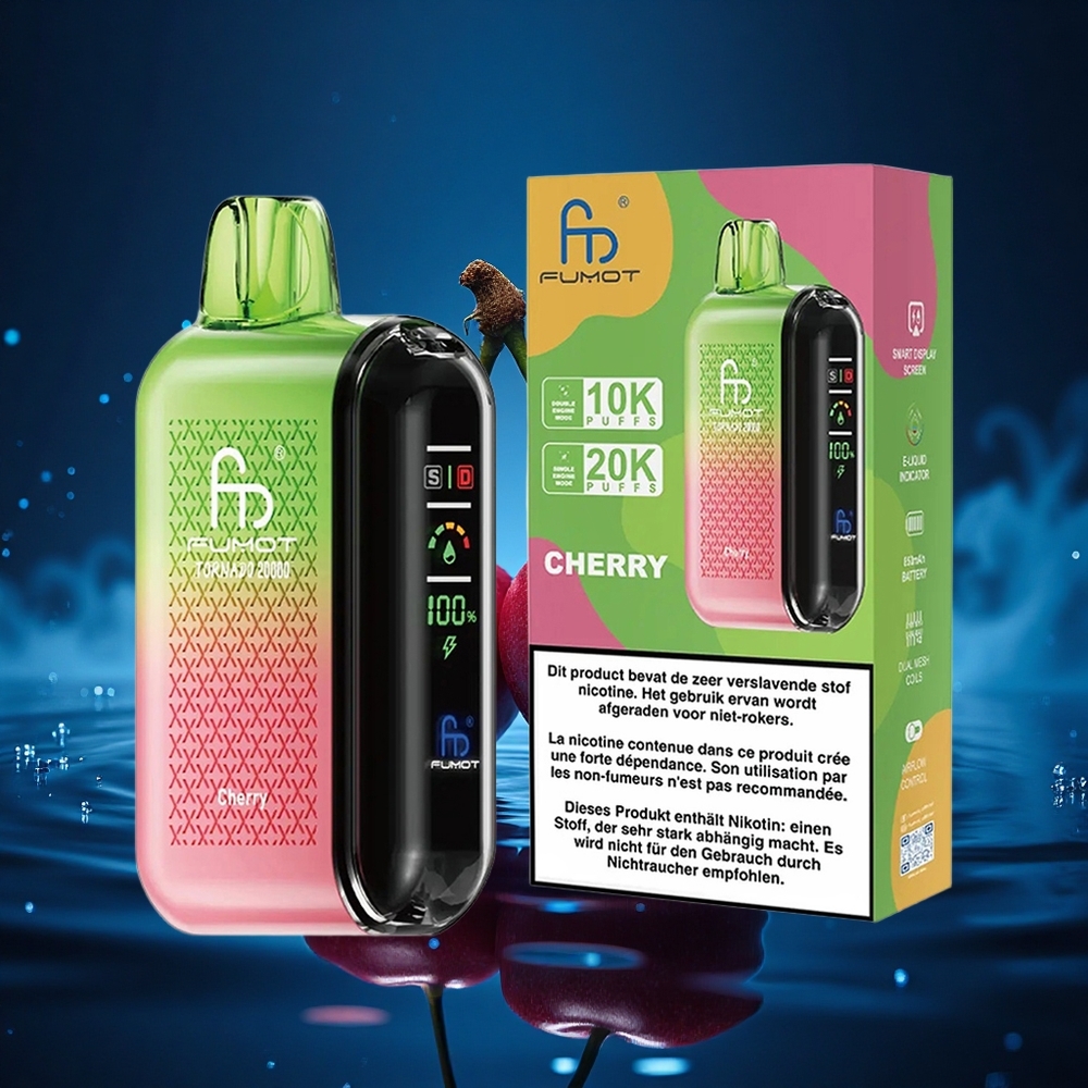 Fumot Tornado 20000 Puffs Cereza Dual Coil Inteligente