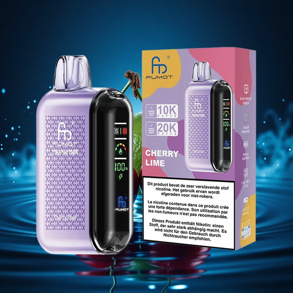 Fumot Tornado 20000 Puffs Cereza Lima Dual Malla 20ml