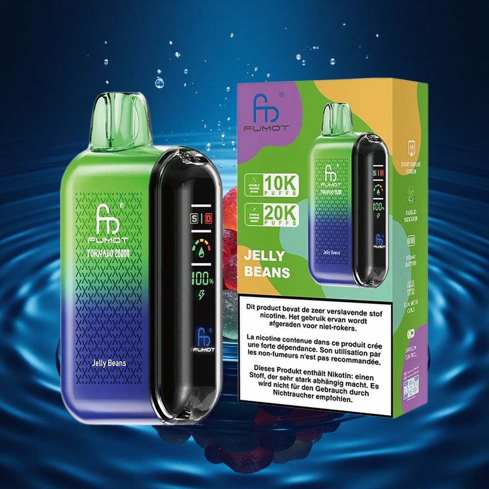 Fumot Tornado 20000 Puffs Frijoles Dulces Doble Malla 20ml Pantalla Inteligente