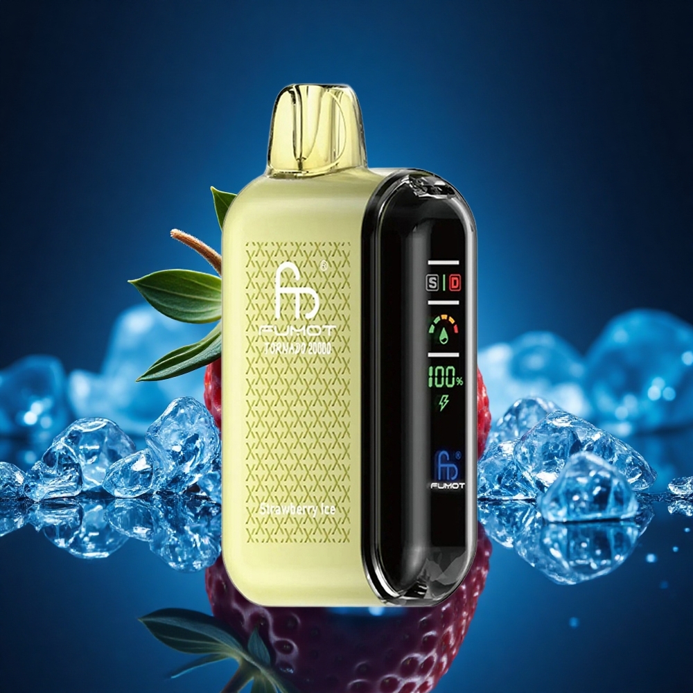 Fumot Tornado 20000 Puffs Helado de Fresa con Doble Malla y Pantalla Inteligente