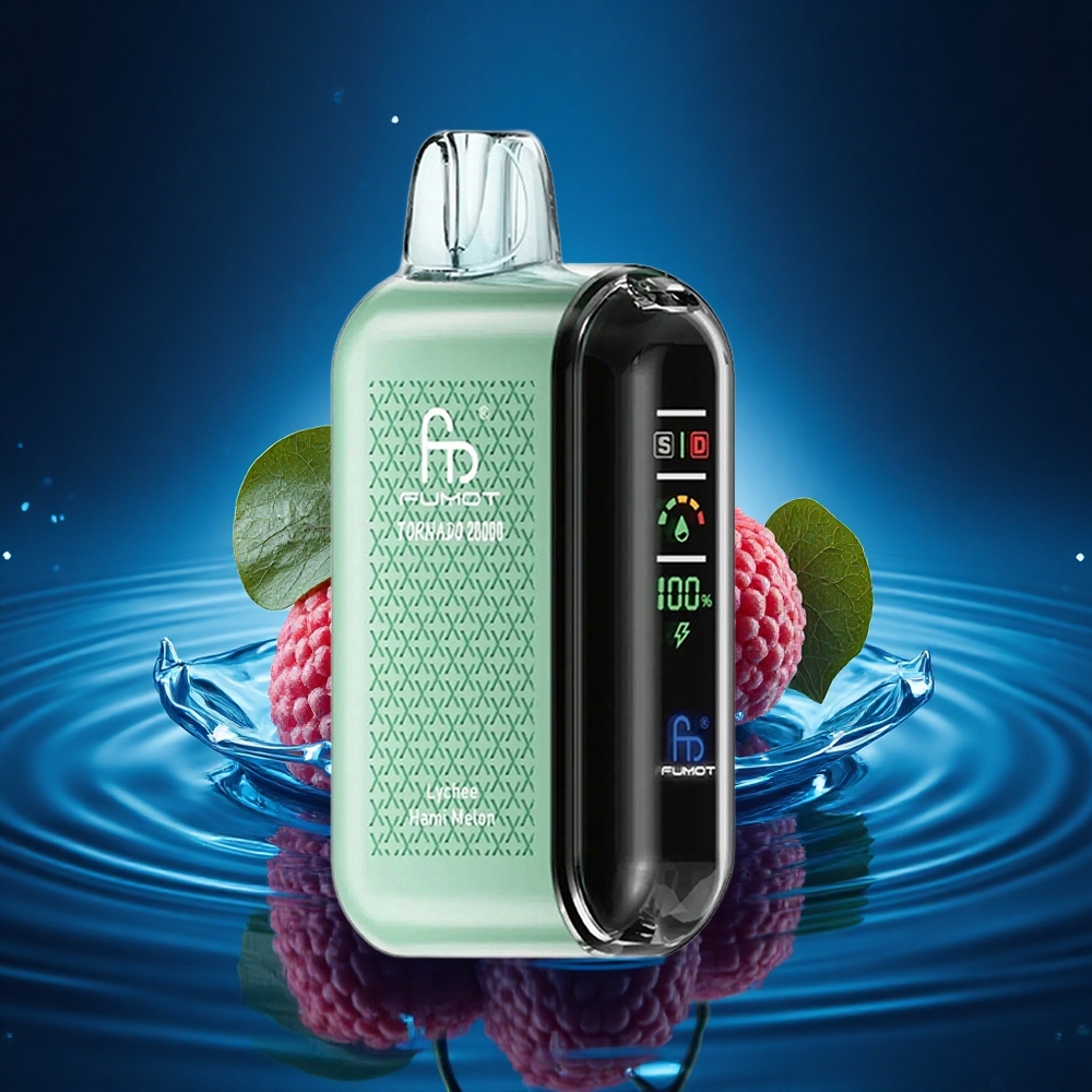 Fumot Tornado 20000 Puffs Melón Hami Lychee con Batería Recargable y Control de Flujo de Aire
