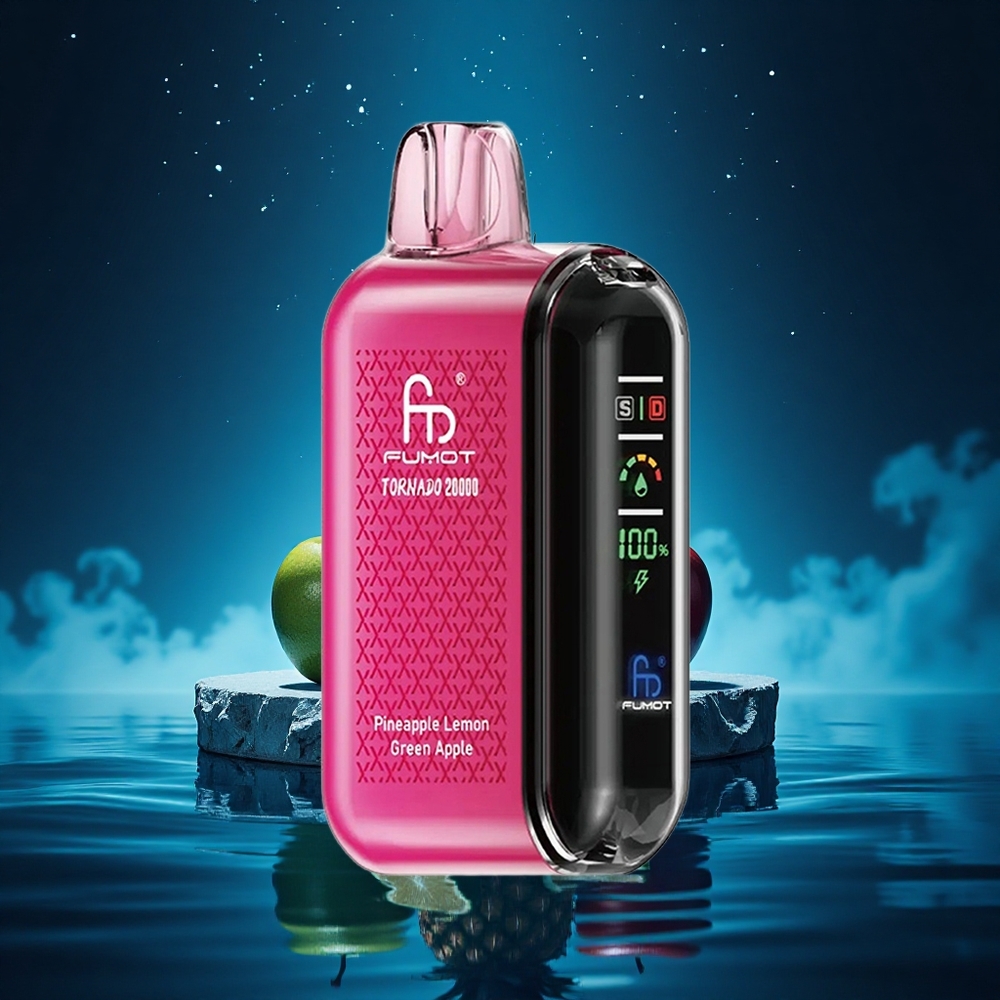 Fumot Tornado 20000 Puffs Piña Limón Manzana Verde con Batería Recargable y Control de Flujo de Aire
