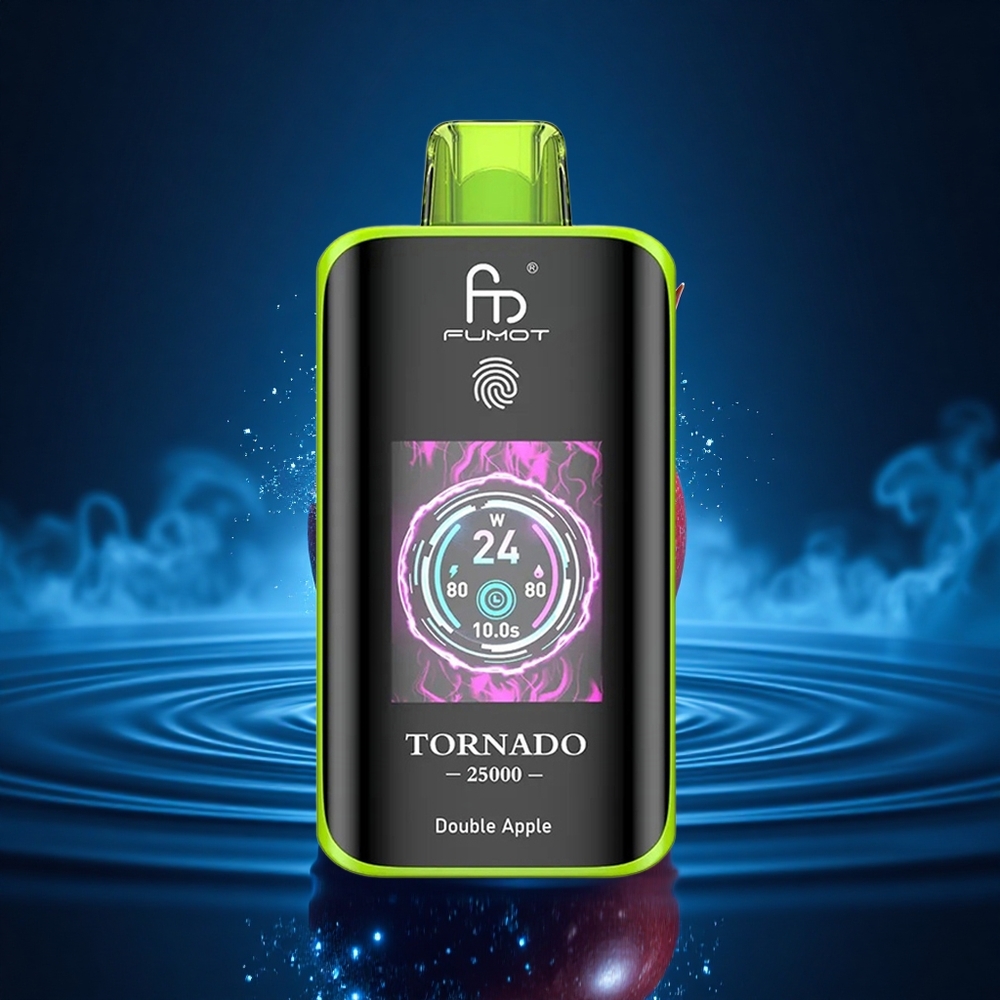 Fumot Tornado 25000 Puffs Doble Manzana HD Pantalla 20ml Batería Recargable