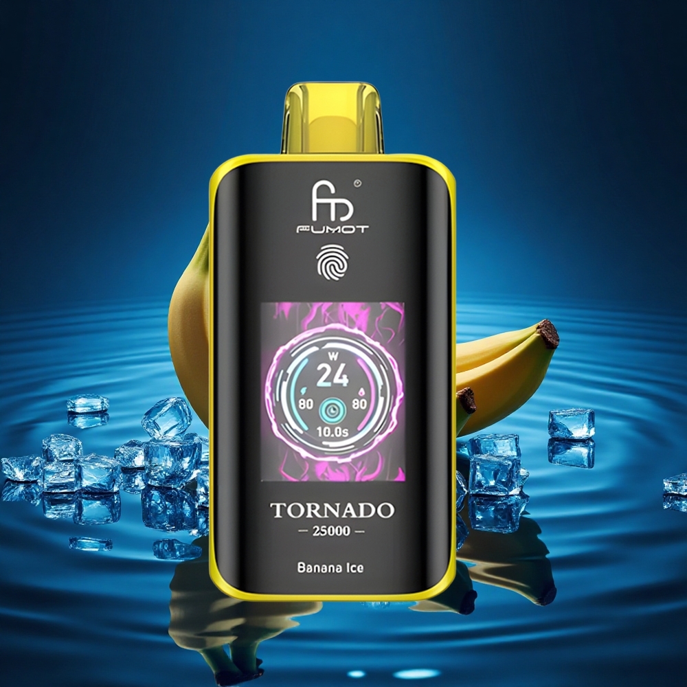 Fumot Tornado 25000 Puffs Helado de Plátano HD 700mAh Tipo-C