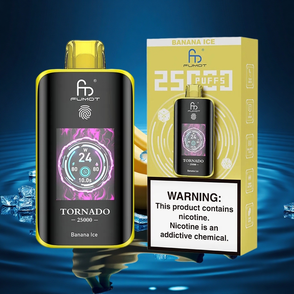 Fumot Tornado 25000 Puffs Helado de Plátano HD 700mAh Tipo-C