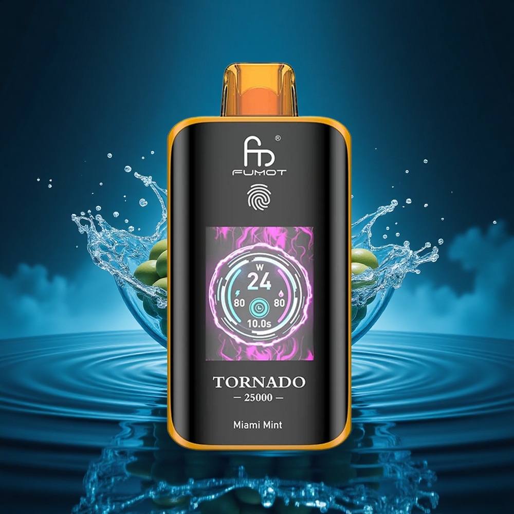 Fumot Tornado 25000 Puffs Menta Miami Pantalla HD Batería Recargable 700mAh