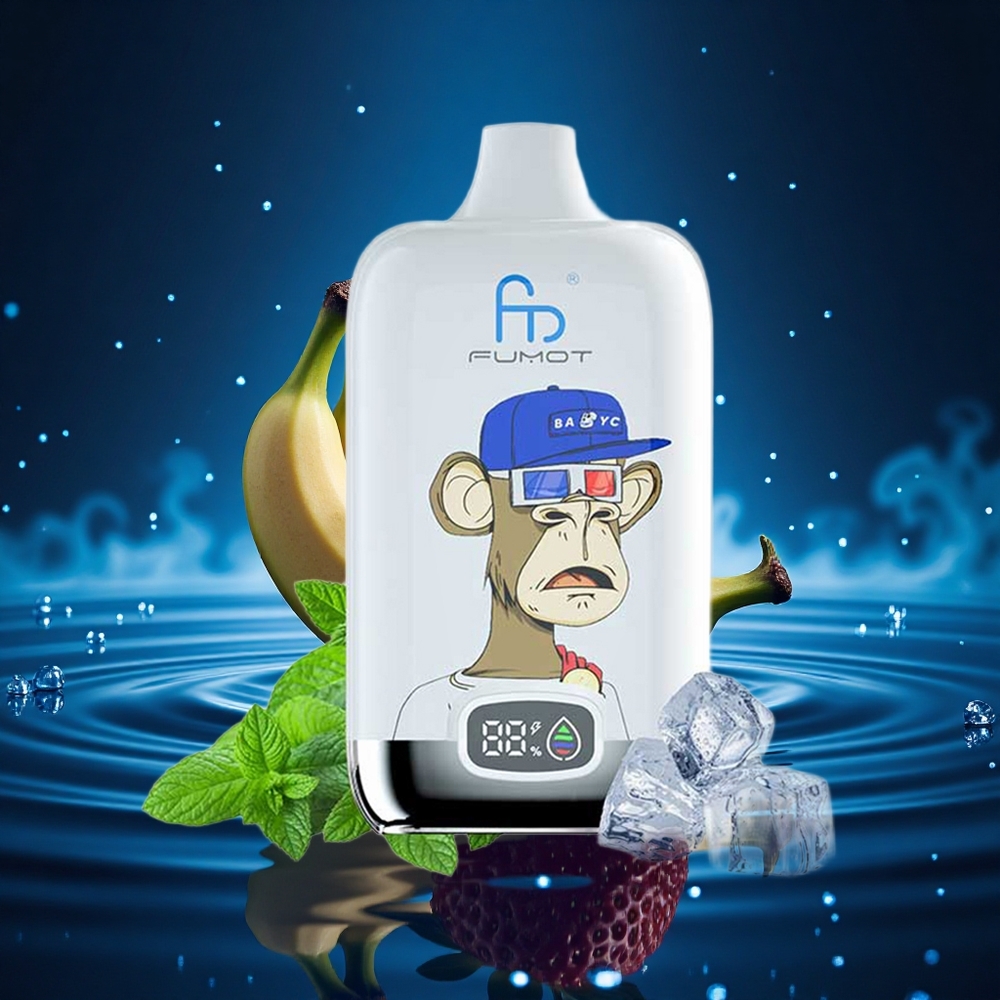 Fumot Tornado Digital Box 12000 Puffs Fresa Plátano 20ml Tipo-C Malla
