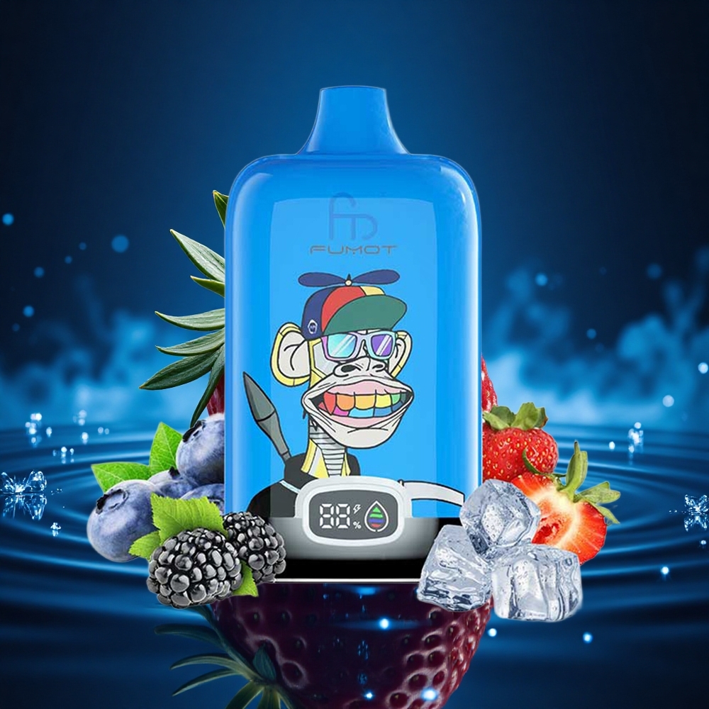 Fumot Tornado Digital Box 12000 Puffs Fresa Uva Malla 20ml Tipo-C