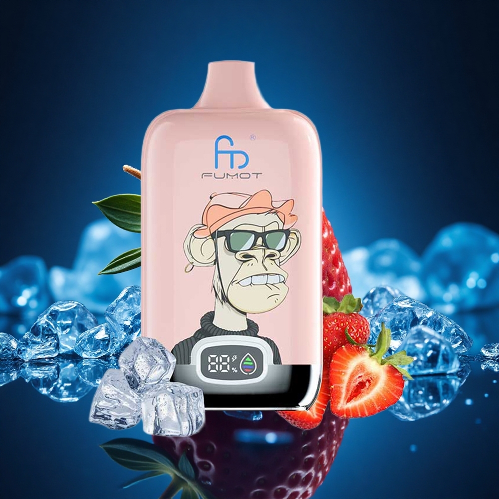 Fumot Tornado Digital Box 12000 Puffs Helado de Fresa 27mm 20ml Malla