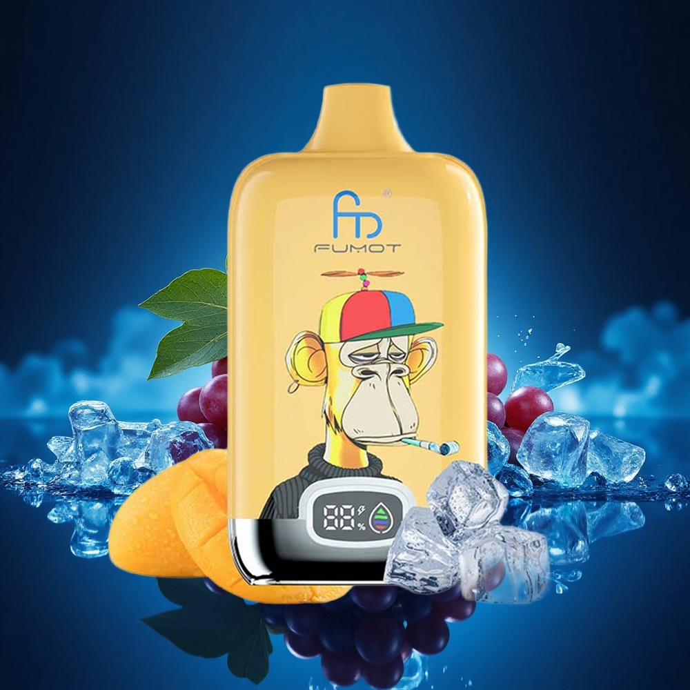 Fumot Tornado Digital Box 12000 Puffs Helado de Uva 20ml Tipo-C Malla