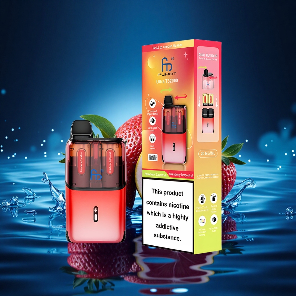 Fumot Ultra T32000 Puffs Fresa Pitaya Carga Rápida Tipo-C Resistencia Avanzada