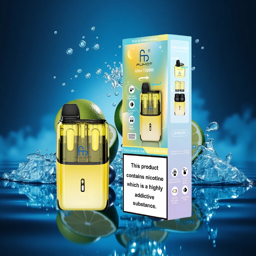 Fumot Ultra T32000 Puffs Limón Azul Eléctrico con Carga Rápida Tipo-C y Bobilla Avanzada