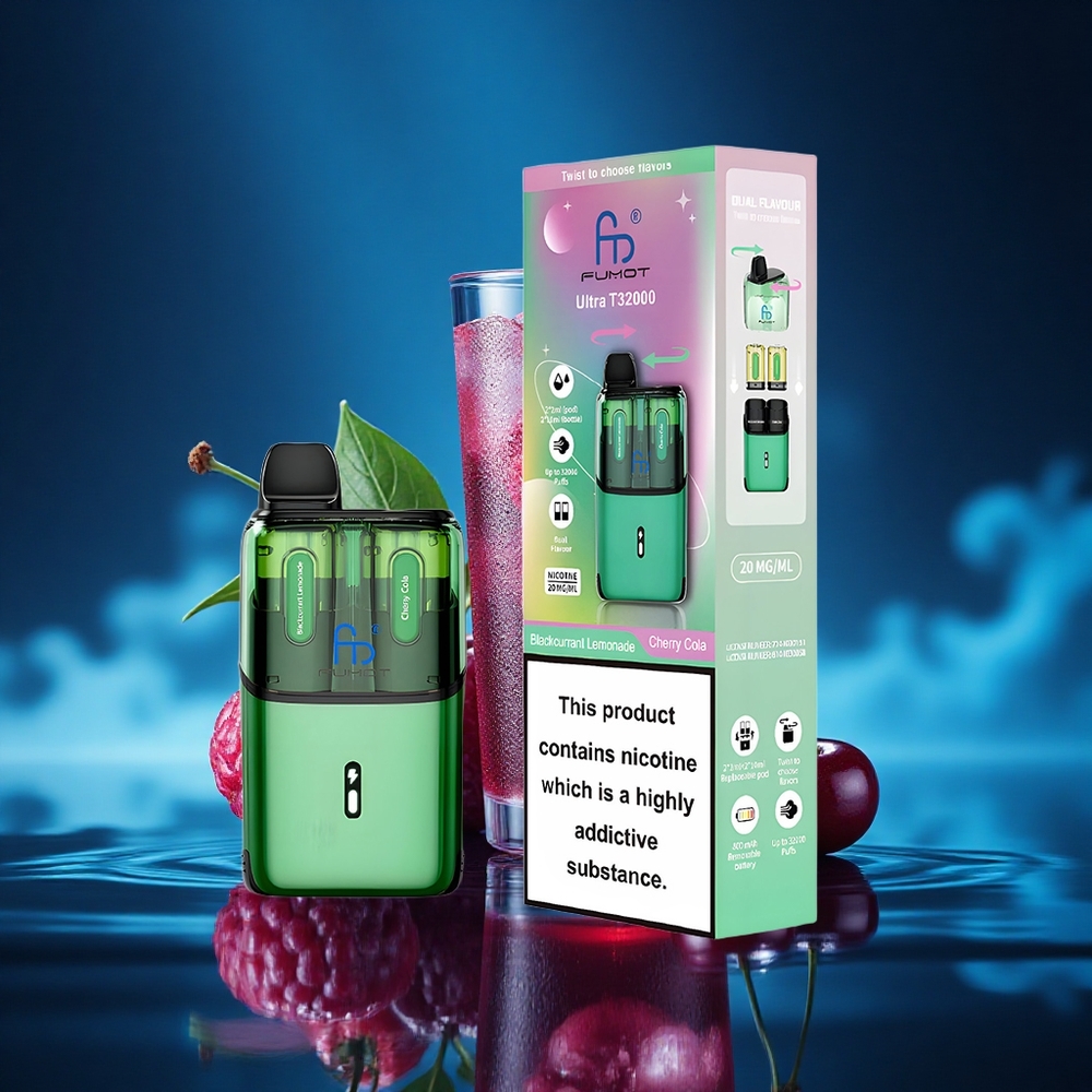 Fumot Ultra T32000 Puffs Limonada de Grosella Negra - Cola Cereza con 24ml y Carga Rápida Tipo-C