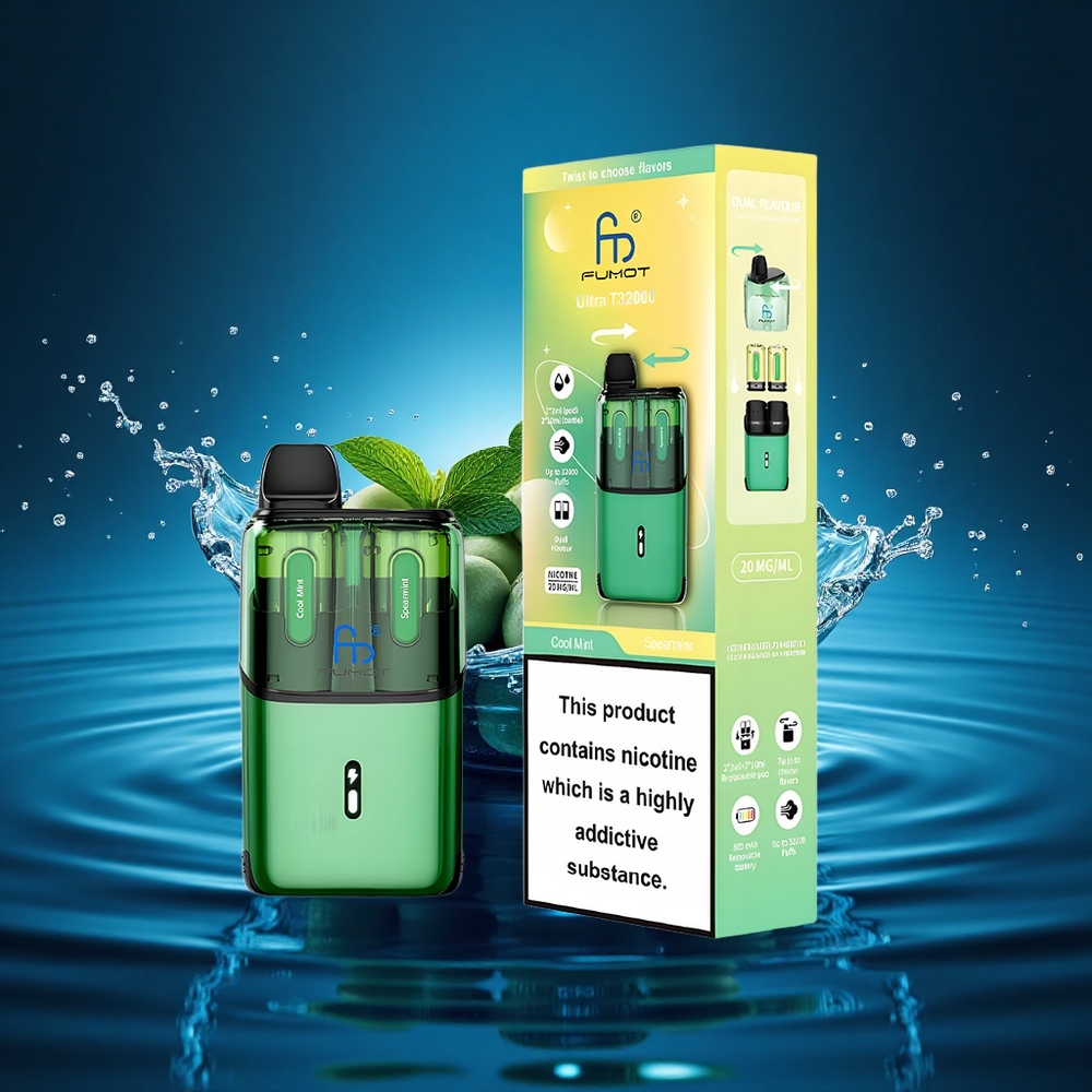 Fumot Ultra T32000 Puffs Menta Fresca - Menta Verde con 800mAh y Carga Rápida Type-C