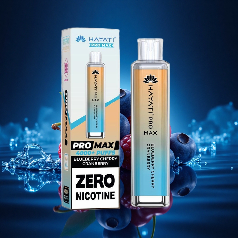 Hayati Pro Max 4000 Puffs Arándano Cereza Azul con Batería Recargable y Resistencia Dual