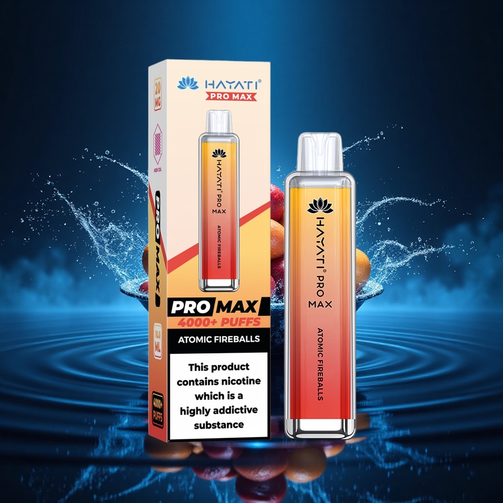 Hayati Pro Max 4000 Puffs Bolas de Fuego Atómicas Pro Max Dual Coil Recargable
