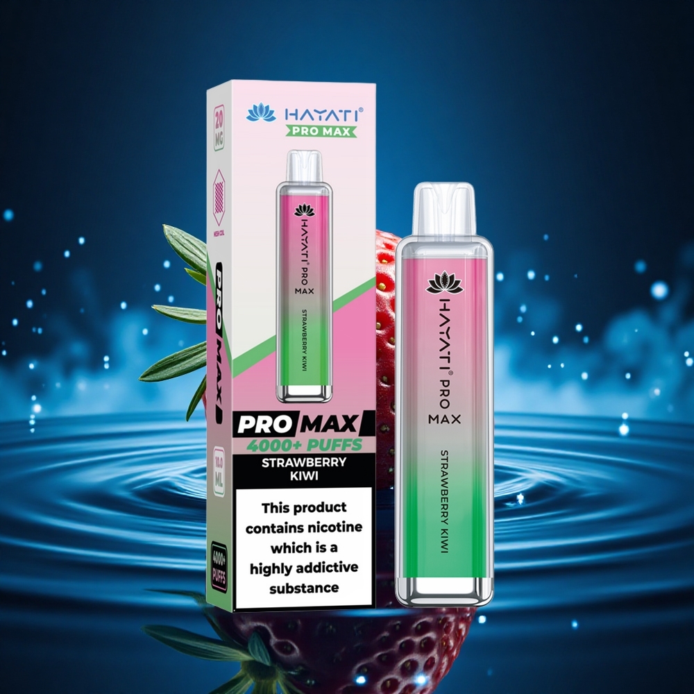 Hayati Pro Max 4000 Puffs Fresa Kiwi Doble Bobina 5% Recargable
