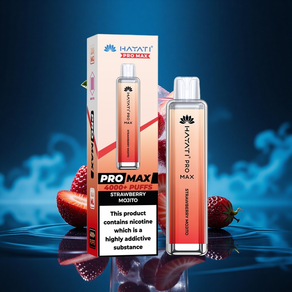 Hayati Pro Max 4000 Puffs Fresa Mojito Doble Bobina Recargable