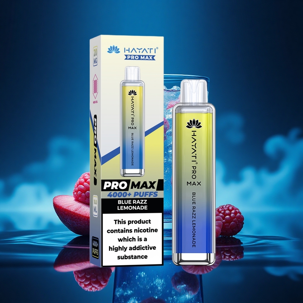 Hayati Pro Max 4000 Puffs Limonada Azul Frambuesa Dual Mesh Recargable