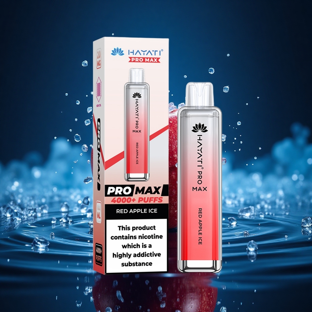 Hayati Pro Max 4000 Puffs Manzana Roja Hielo Pro Dual Coil Recargable