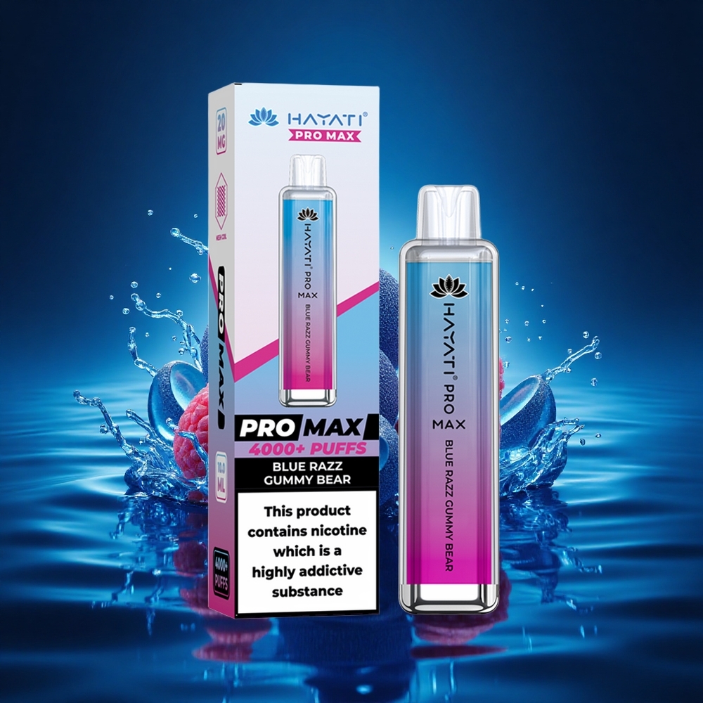 Hayati Pro Max 4000 Puffs Osito de Gominola Azul Eléctrico Dual Recargable
