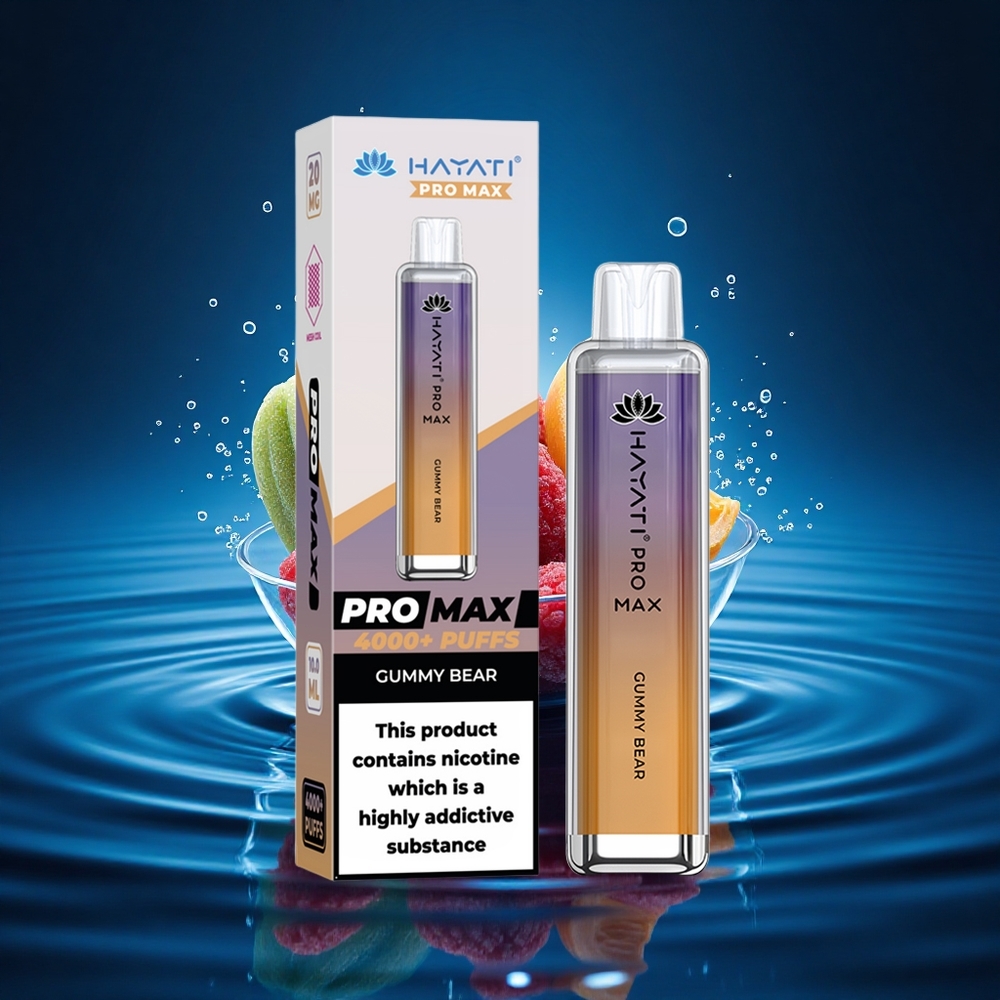 Hayati Pro Max 4000 Puffs Osito de Gominola Pro Max Doble Bobina Cristal Recargable