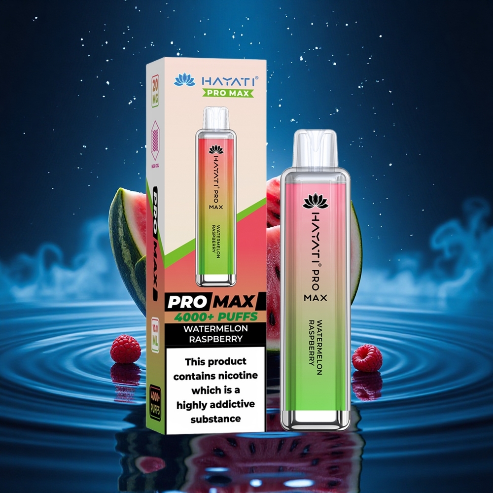 Hayati Pro Max 4000 Puffs Sandía Frambuesa Dual Mesh Recargable