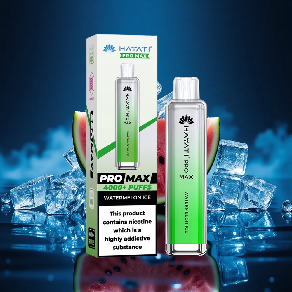 Hayati Pro Max 4000 Puffs Sandía Hielo Rechargeable Dual Mesh