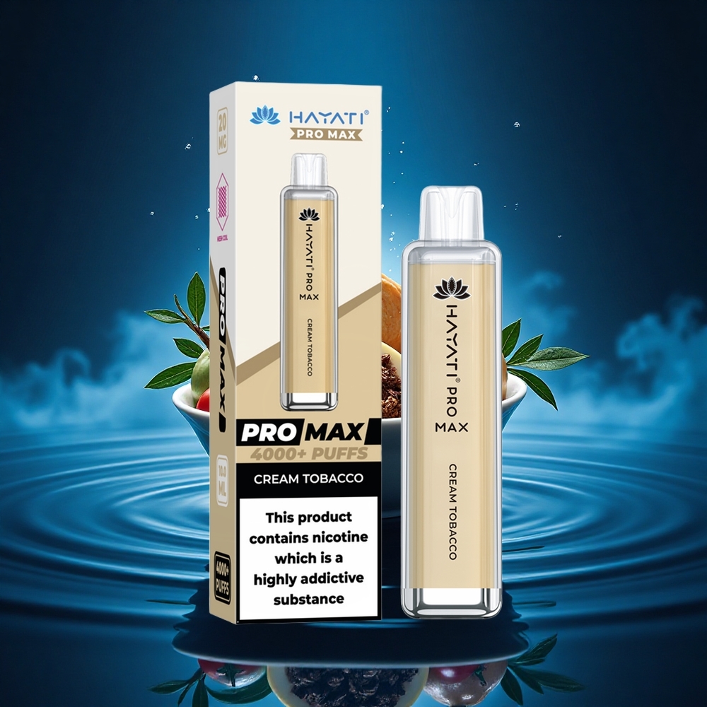 Hayati Pro Max 4000 Puffs Tabaco Crema Pro Dual Coil Recargable