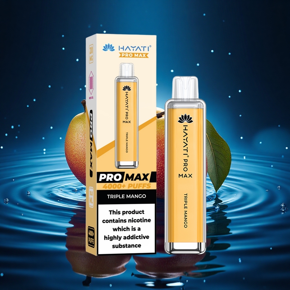 Hayati Pro Max 4000 Puffs Triple Mango Pro Rechargeable 2ml Dual Mesh