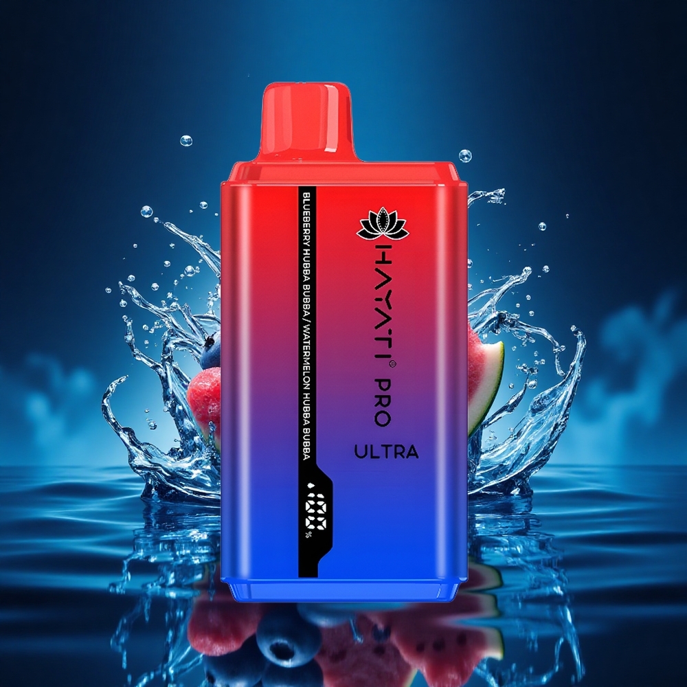Hayati Pro Ultra 15000 Puffs Arándano Sandía Hubba Bubba Chupadas 2% Nicotina