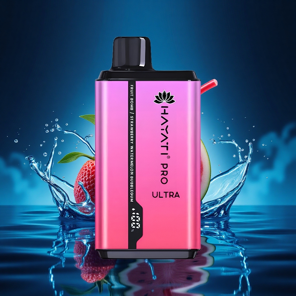 Hayati Pro Ultra 15000 Puffs Bomba de Fruta Fresa Sandía Chicle Chupadas 850mAh