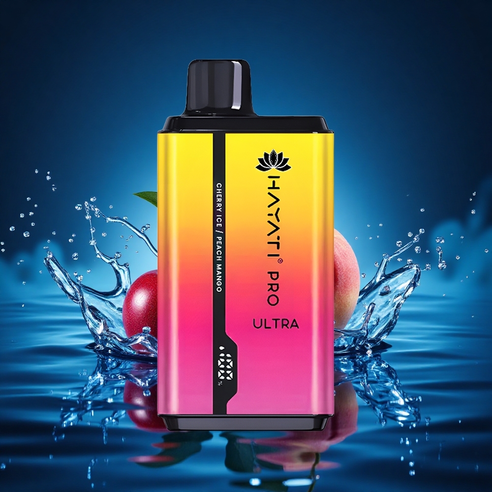 Hayati Pro Ultra 15000 Puffs Cereza Hielo Melocotón Mango 850mAh 24ml
