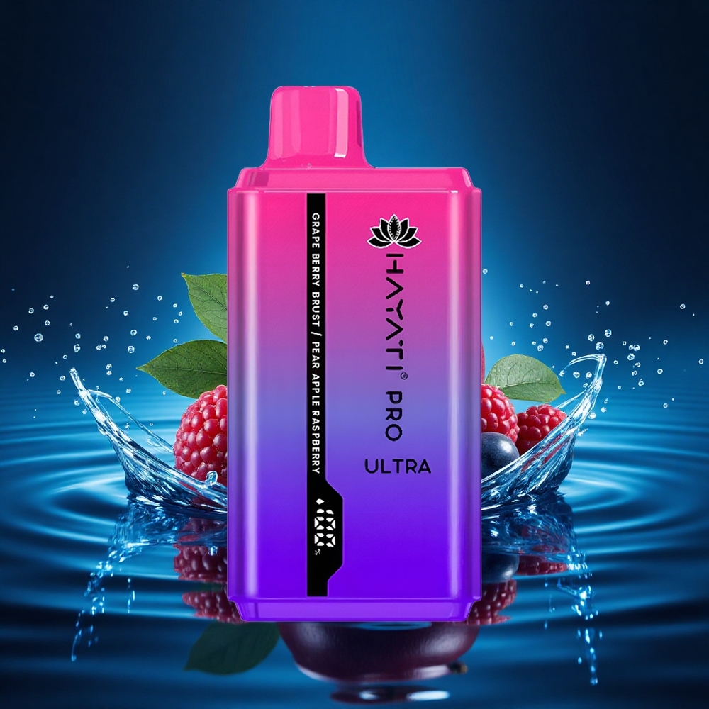 Hayati Pro Ultra 15000 Puffs Explosión de Uva Baya Pera Manzana Frambuesa 850mAh 24ml
