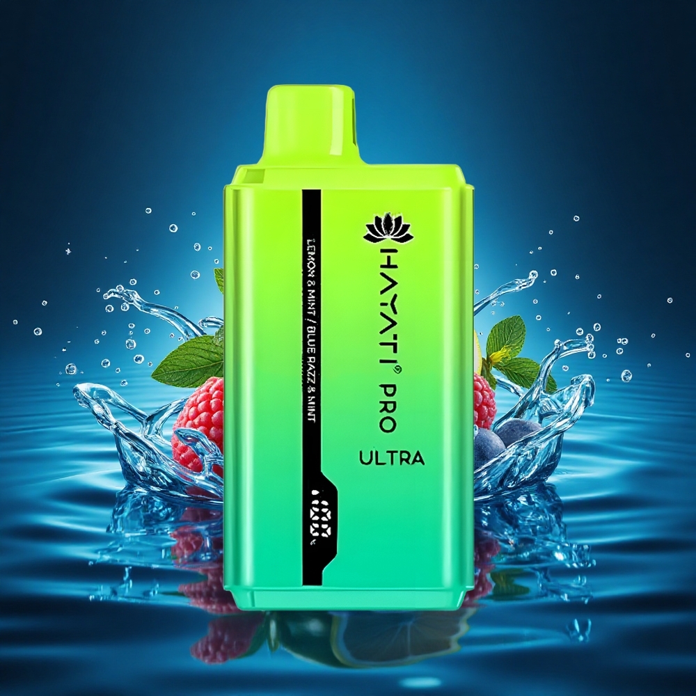 Hayati Pro Ultra 15000 Puffs Limón & Menta Azul Frambuesa & Menta con 850mAh y 2% de Nicotina