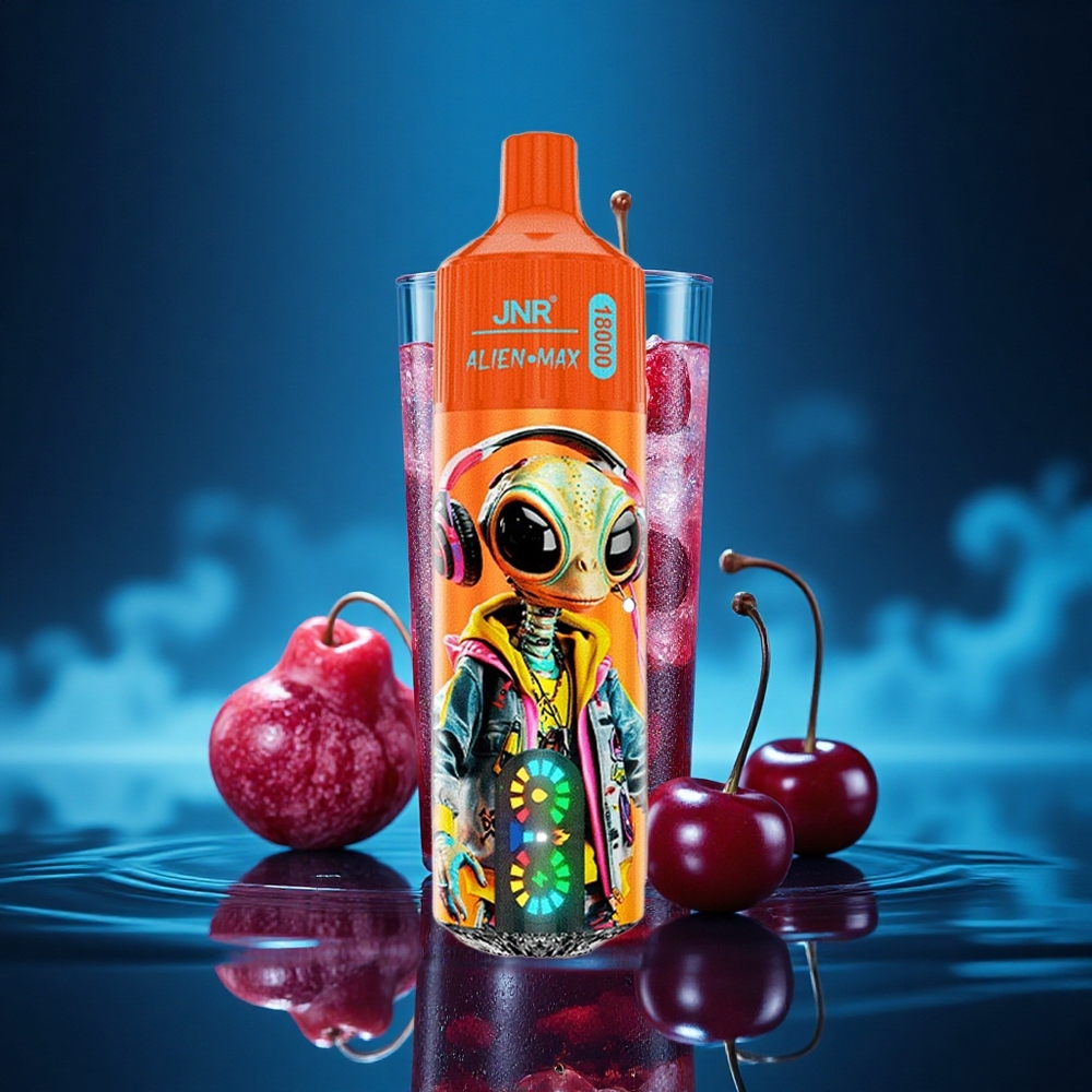 JNR Alien Max 18000 Cola Cereza Efervescente con Pantalla LED y Doble Malla