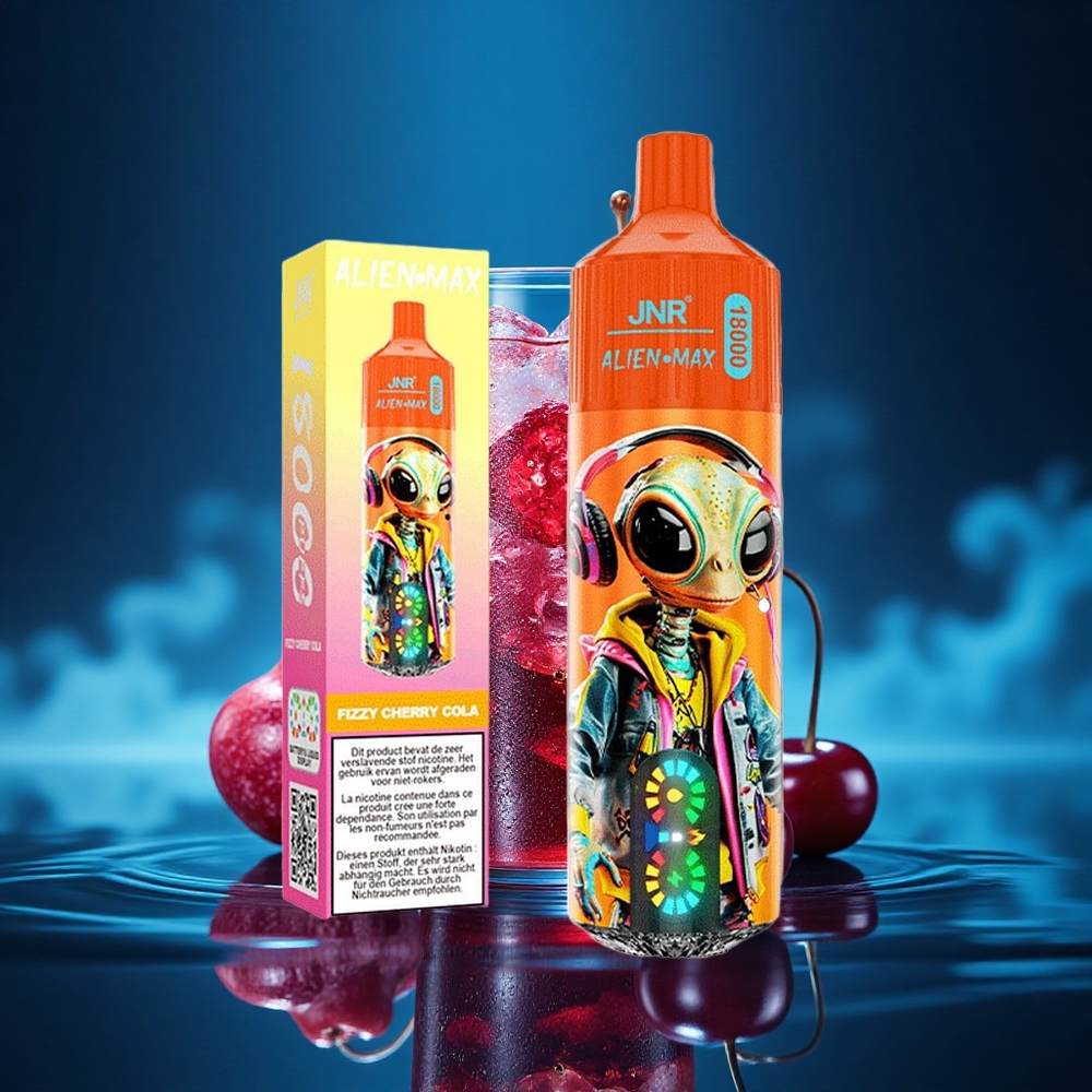 JNR Alien Max 18000 Cola Cereza Efervescente con Pantalla LED y Doble Malla
