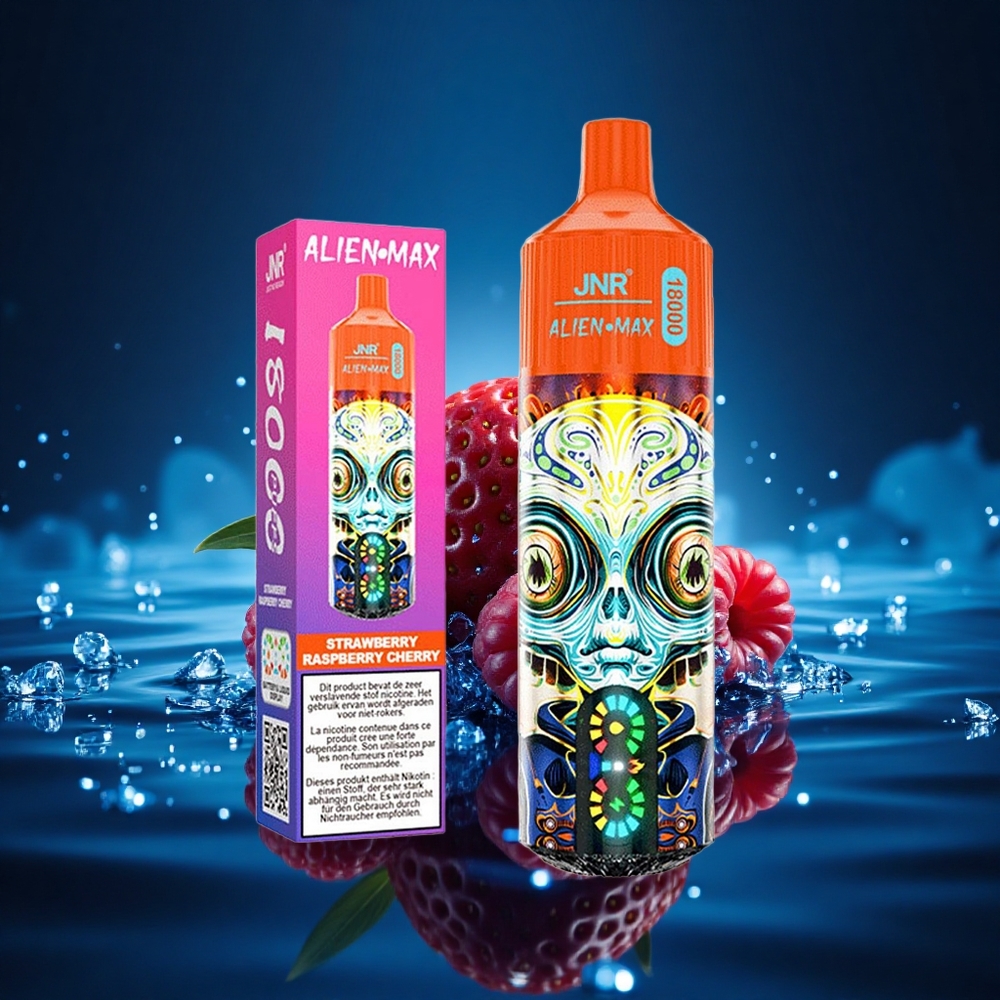 JNR Alien Max 18000 Fresa Frambuesa Cereza con Dual Malla y Carga Rápida Tipo-C