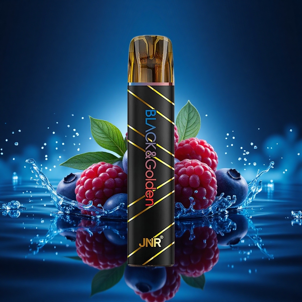 JNR Black&Golden 600+200 Frambuesa Ácida Arándano 800 Puffs 550mAh 2ml