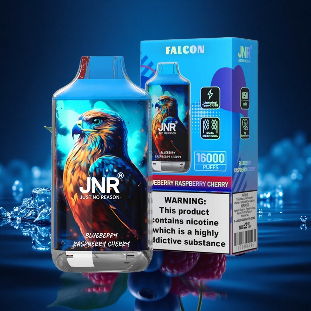 JNR Falcon 16000 Arándano Frambuesa Cereza 850 mAh Doble Malla