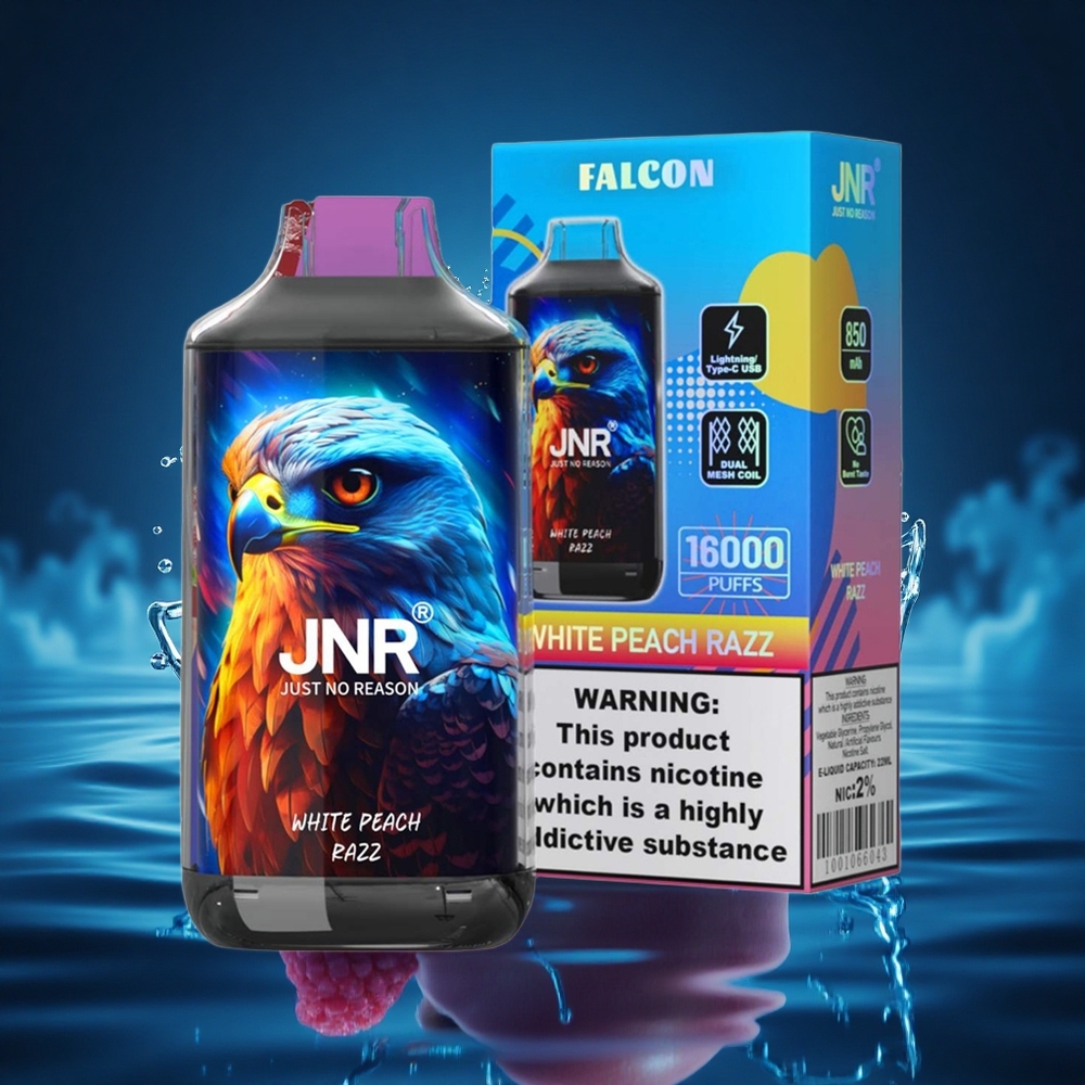 JNR Falcon 16000 Durazno Blanco Frambuesa 850mAh 22ml Dual Mesh
