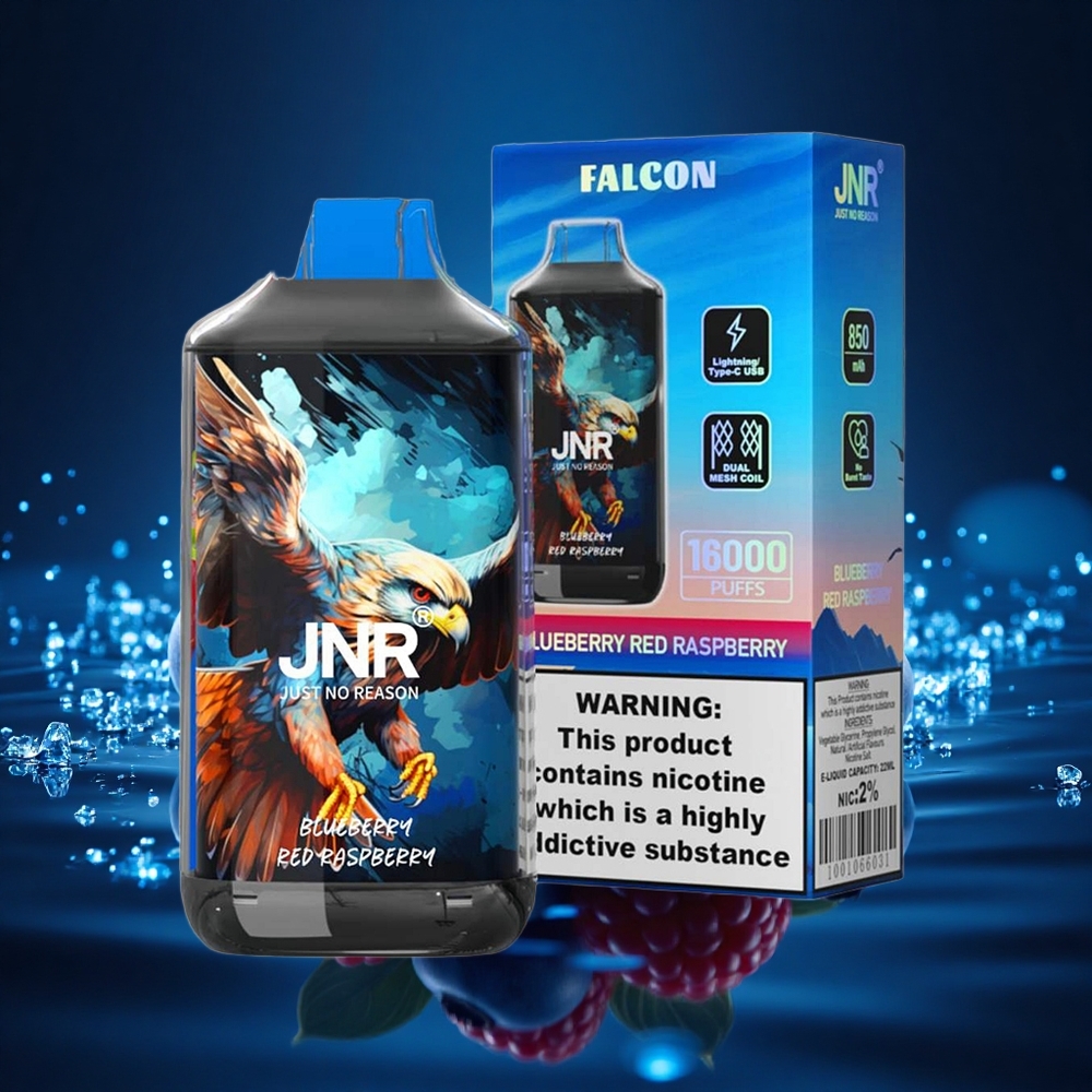 JNR Falcon 16000 Frambuesa Roja Arándano Dual Mesh 22ml LED