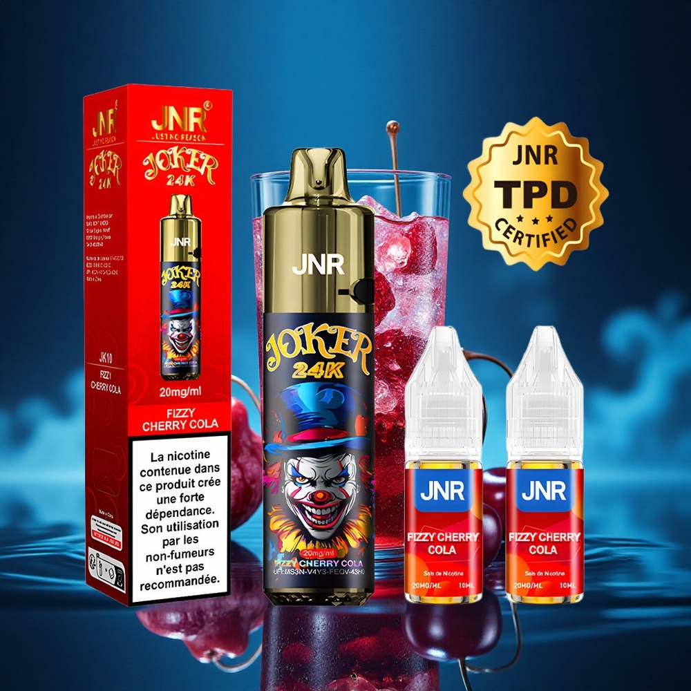 JNR Joker 24K Refresco Cereza Efervescente con 2% Nicotina y Carga Tipo-C