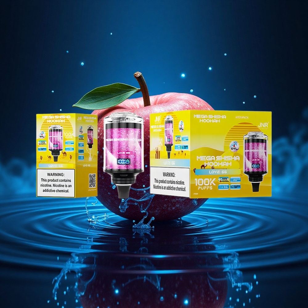 JNR Mega Shisha Hookah 100K Amor 66 Pantalla Inteligente & Carga Rápida