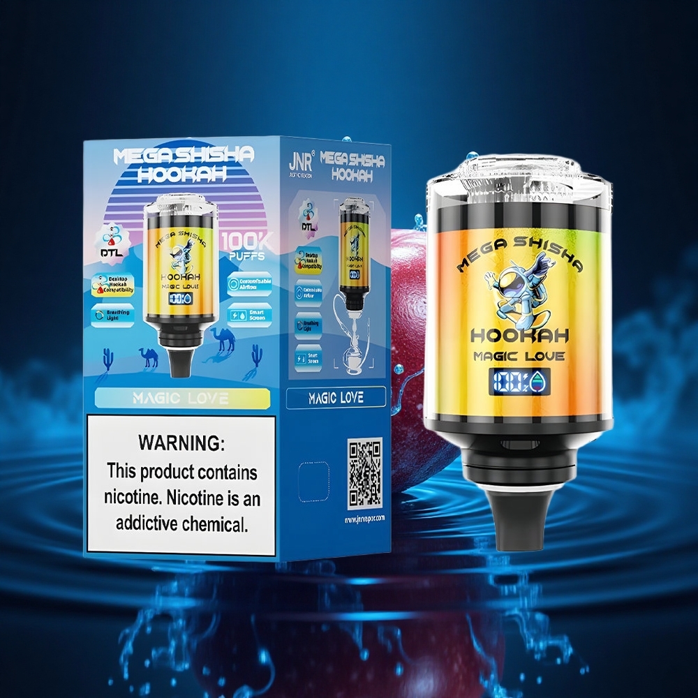 JNR Mega Shisha Hookah 100K Amor Mágico Pantalla Inteligente 2200mAh Aire Ajustable